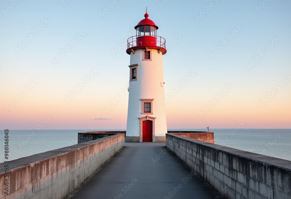 Sunset Serenity: A Breathtaking View of a Historic Portuguese Lighthouse Sunset Serenity: A Breathtaking View of a Historic Portuguese Lighthouse