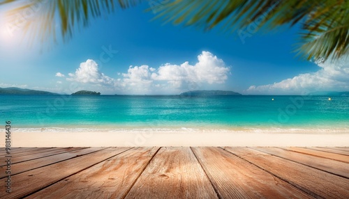 Tropical beach holiday background with depth of field for a warm and exotic festive getaway