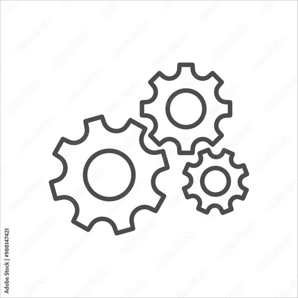 Wheel icon vector illustration. Three gear on isolated background. Cogwheel sign concept. Wheel icon vector illustration. Three gear on isolated background. Cogwheel sign concept.
