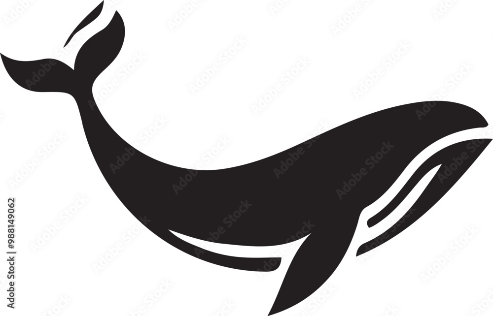 Whale icon silhouette vector style illustration Whale icon silhouette vector style illustration