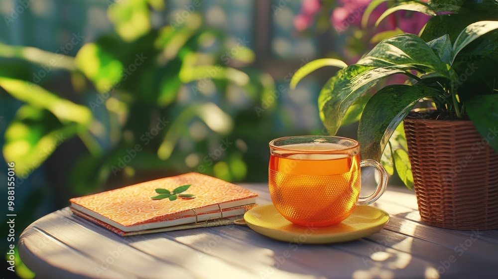 Tranquil Afternoon Tea Moment in the Garden Tranquil Afternoon Tea Moment in the Garden