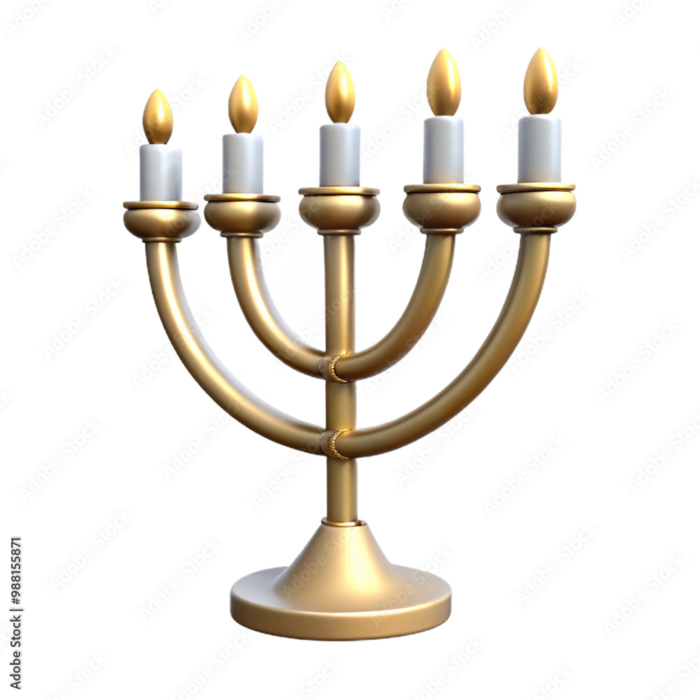 Fototapeta premium Menorah 3d cartoon style illustration