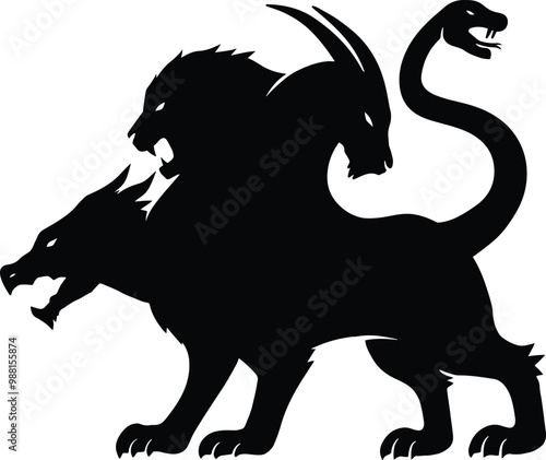 Mythical Chimera Creature Logo Design