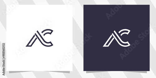 letter ac ca logo design vector