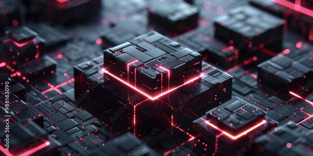 Abstract Futuristic Technology with Neon Lights Abstract Futuristic Technology with Neon Lights