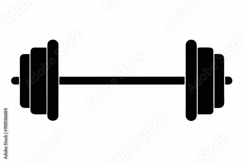 barbell icon, dumbbell silhouette vector

