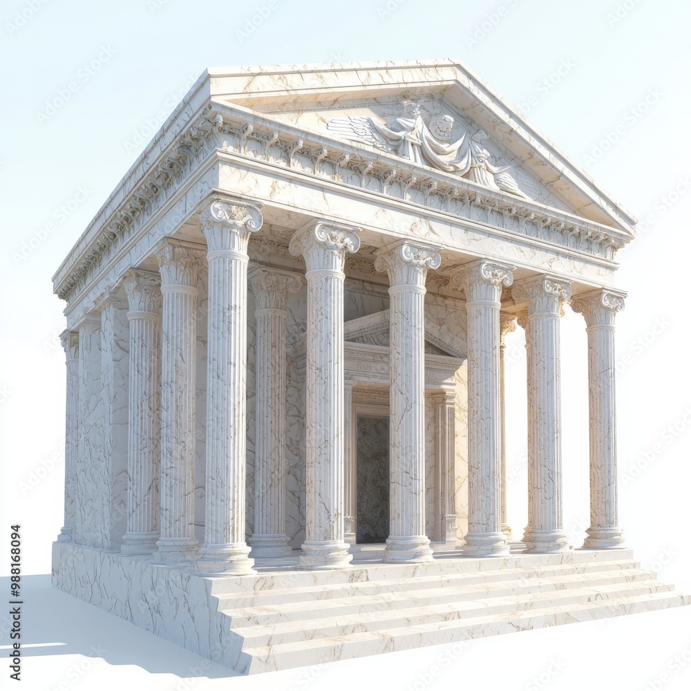 3D Render of a Roman temple with a sanctuary dedicated to Jupiter, on isolated white background 3D Render of a Roman temple with a sanctuary dedicated to Jupiter, on isolated white background