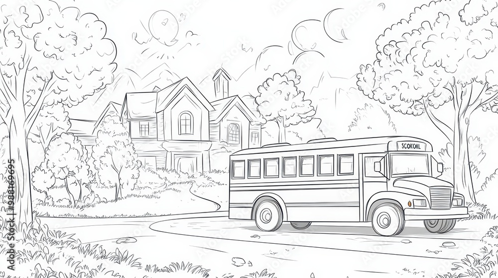 School Bus in a Rural Setting School Bus in a Rural Setting