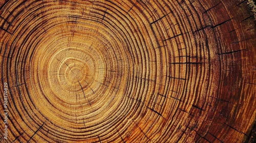 Naklejka premium Close up textures of growth rings on tree trunk