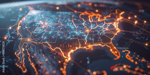 Digital Data Map of the United States