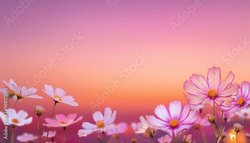 夕暮れのコスモス畑5
