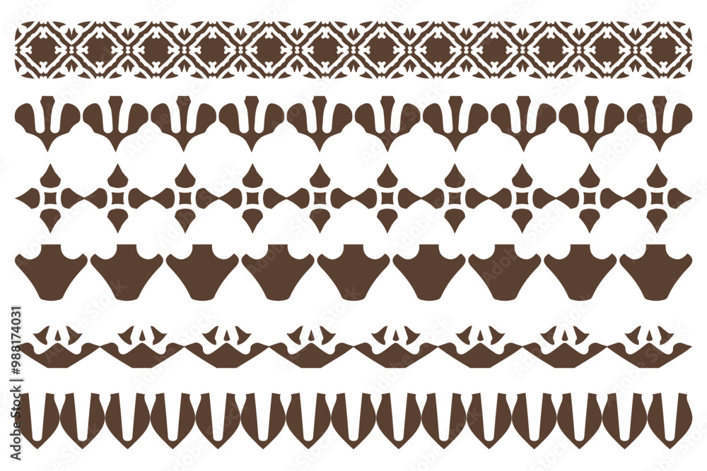 Decorative ornament border design set Decorative ornament border design set