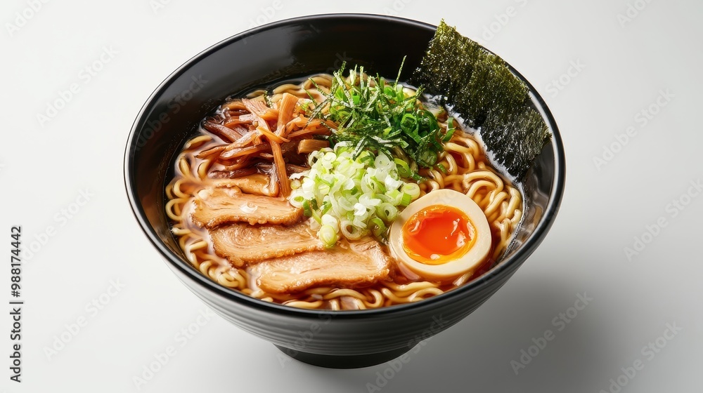 Savory Japanese Ramen Noodles with Pork and Soft-Boiled Egg