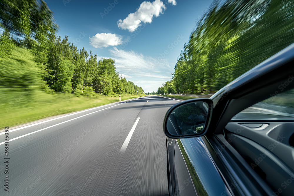 car at high speed along the highway obscures the speed of movement car at high speed along the highway obscures the speed of movement