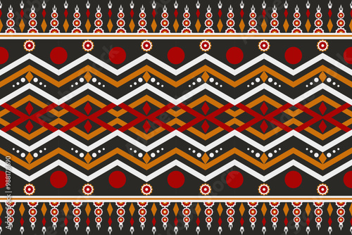 Seamless Geometric Line Pattern with Ethnic and Traditional Ornament Design