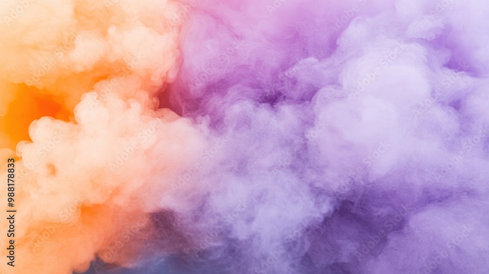 Colorful smoke clouds in shades of purple, pink, and orange swirl beautifully, creating a stunning visual effect at dusk Colorful smoke clouds in shades of purple, pink, and orange swirl beautifully, creating a stunning visual effect at dusk