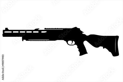 vector silhouette of a Fully Automatic Shotgun