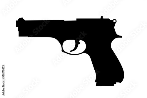 vector silhouette of a Handheld Pistol