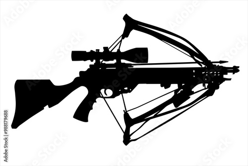 vector silhouette of a Heavy Crossbow with Bipod