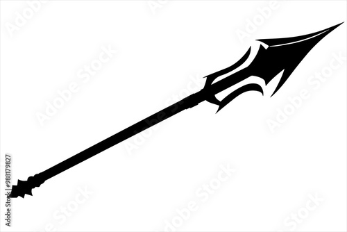 vector silhouette of a Combat Spear