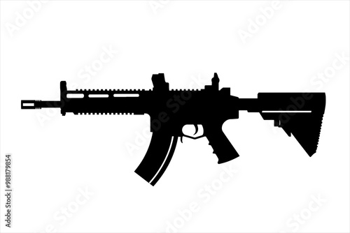 vector silhouette of a Compact Assault Rifle