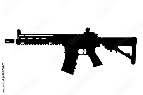 vector silhouette of a Custom Assault Rifle