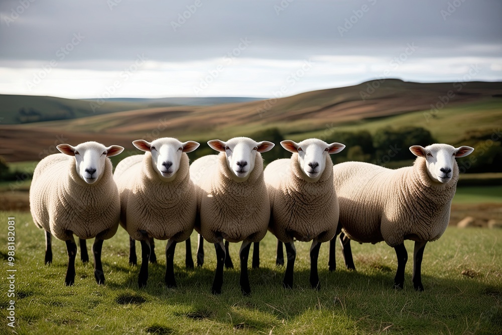 Captivating Sheep Lifestyle in Tranquil Landscapes with Stunning Textures and Beautiful Backdrops