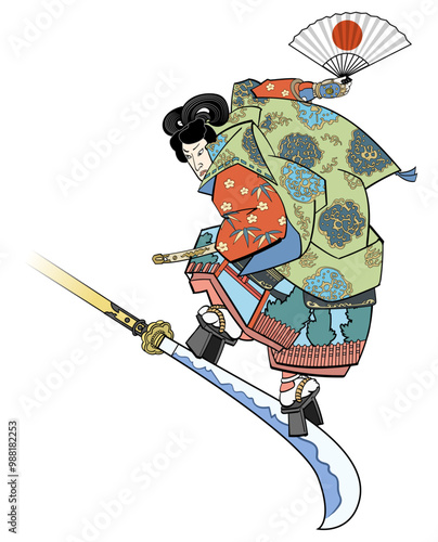 刀に乗る義経