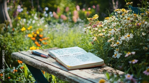 Fototapeta Naklejka Na Ścianę i Meble -  Peaceful Moments in the Garden: A Tranquil Sanctuary