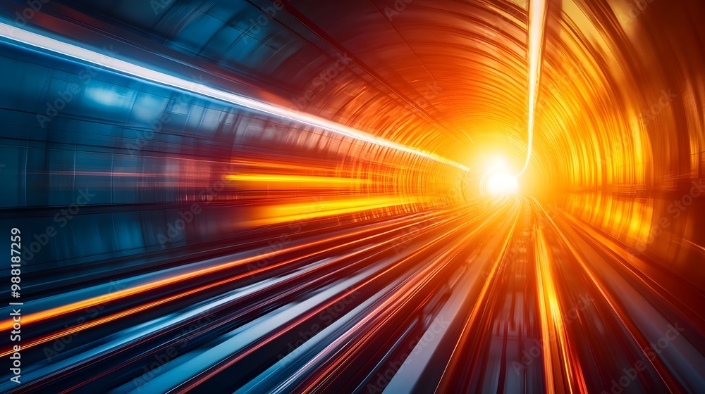 Dynamic tunnel with light streaks, vivid colors Dynamic tunnel with light streaks, vivid colors