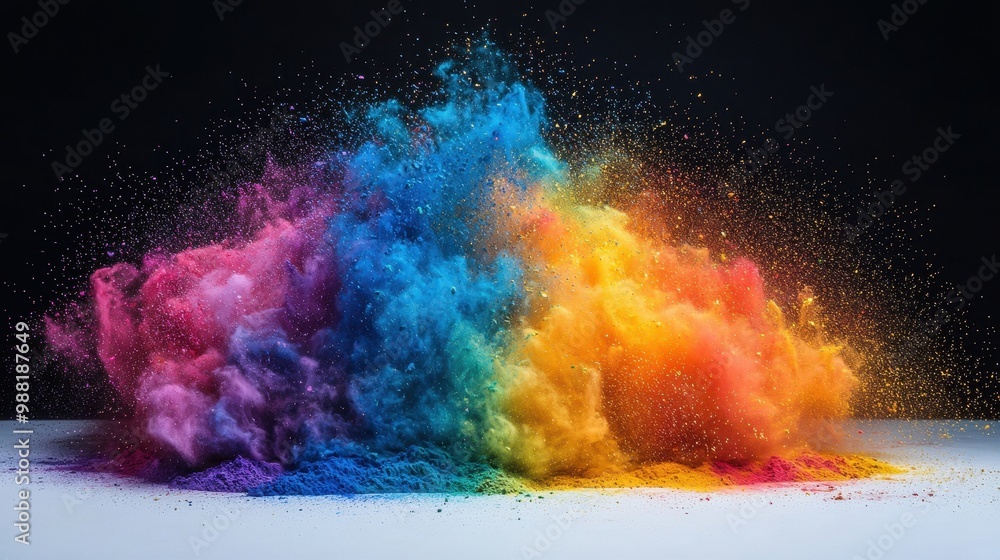 Fototapeta premium Colorful Powder Explosion on Black Background