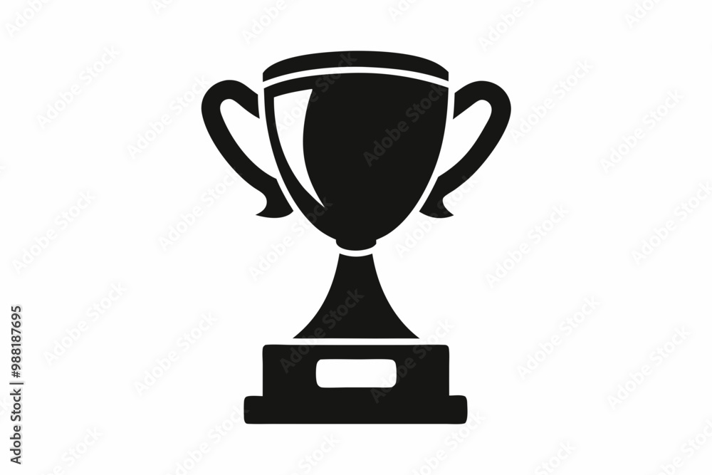Trophy cup icon, victory cup vector, trophy silhouette Trophy cup icon, victory cup vector, trophy silhouette