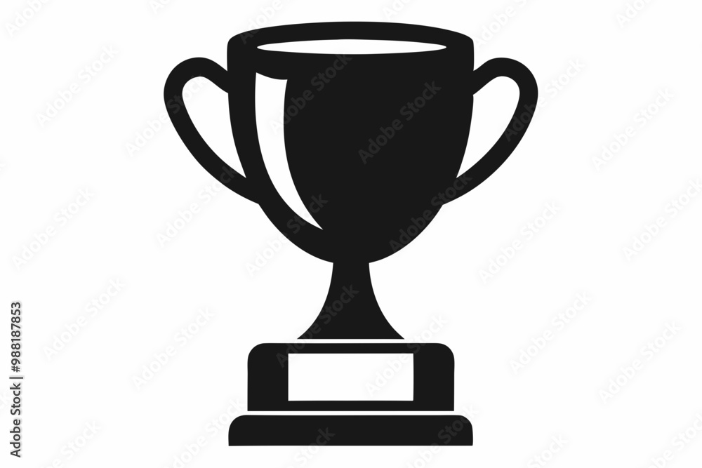 Trophy cup icon, victory cup vector, trophy silhouette Trophy cup icon, victory cup vector, trophy silhouette