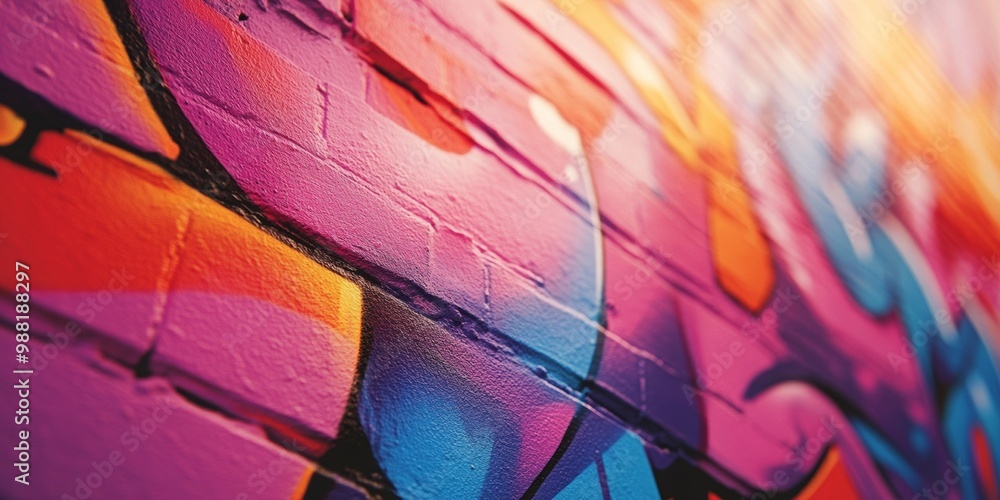 Fototapeta premium Bold graffiti tag on canvas, vibrant street art backdrop, urban atmosphere, creative expression, dynamic colors and textures