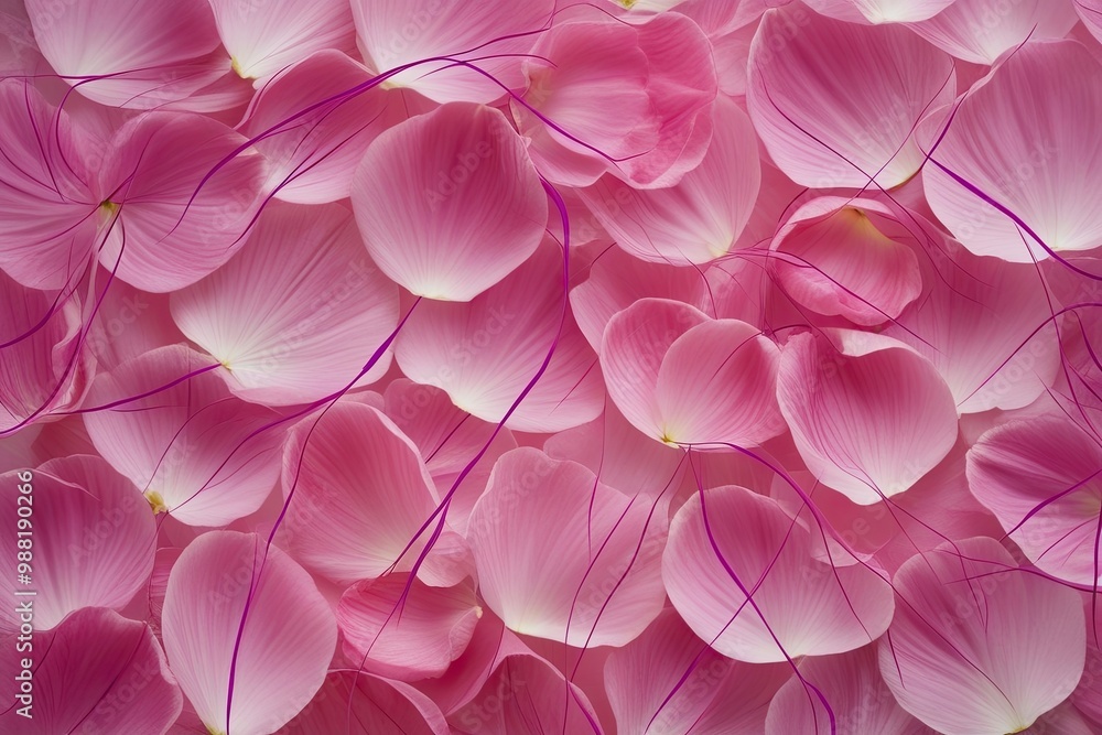 Obraz premium Soft Pink Floral Background with Elegant Purple Accents and Graceful Flow