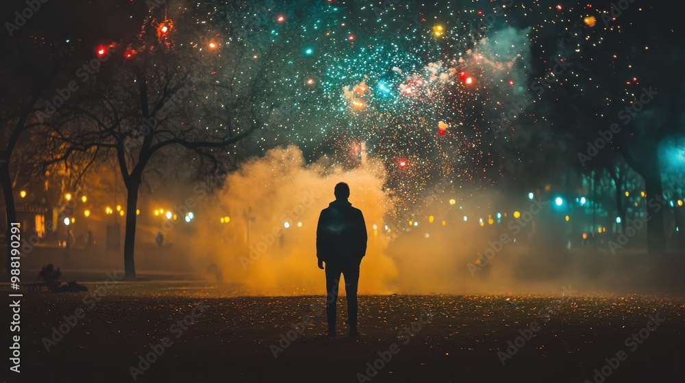 Captivating Fireworks Display under the Night Sky Captivating Fireworks Display under the Night Sky