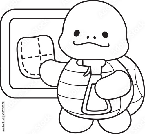 Free printable cute turtle for kindergarten.
Preschool outline printable education turtle animal.
