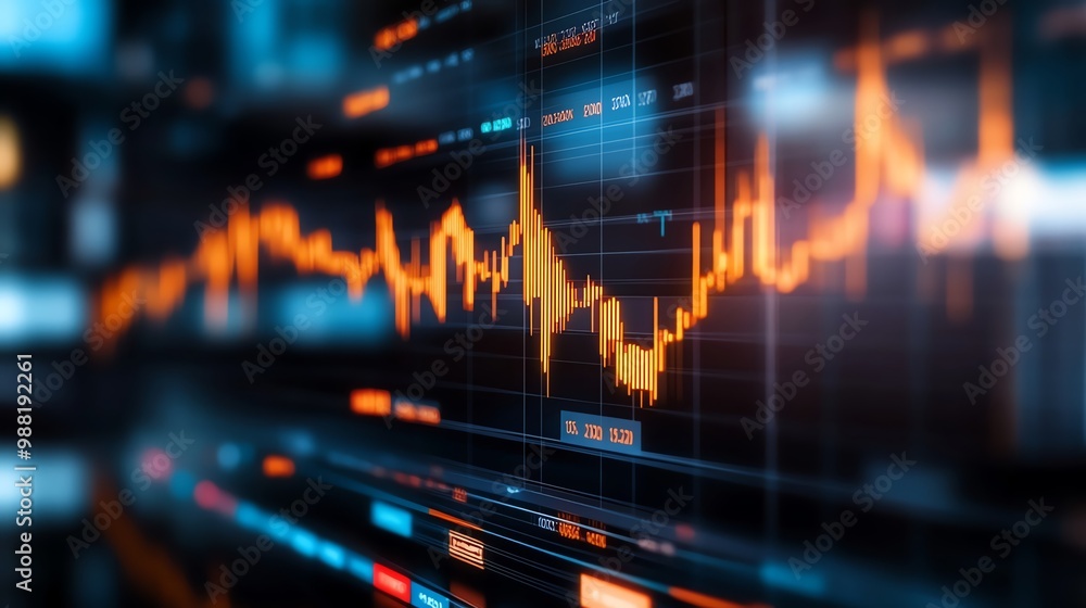 Abstract financial data graph illustrating stock market trends and volatility. Abstract financial data graph illustrating stock market trends and volatility.
