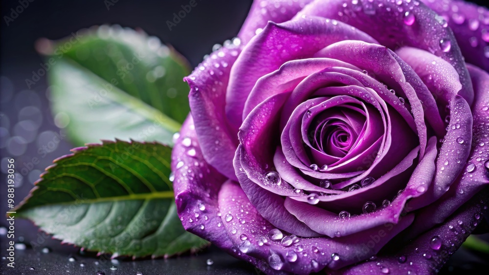 Purple rose leaves with water droplets , purple, rose, leaves, water droplets, nature, floral, garden, beautiful, vibrant Purple rose leaves with water droplets , purple, rose, leaves, water droplets, nature, floral, garden, beautiful, vibrant