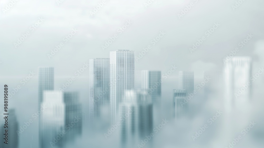 Fototapeta premium Cityscape in the Clouds