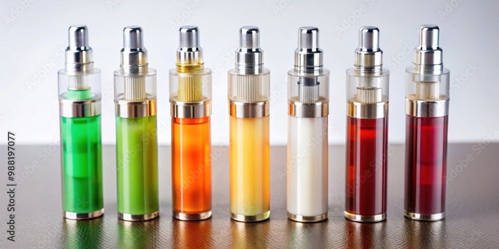 Close up of disposable electronic cigarettes with synthetic nicotine cartridges Close up of disposable electronic cigarettes with synthetic nicotine cartridges