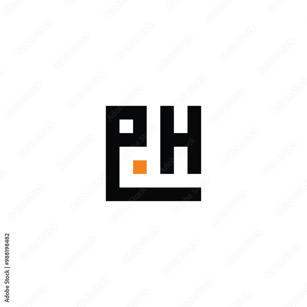 Letter e H square geometric symbol simple logo vector Letter e H square geometric symbol simple logo vector