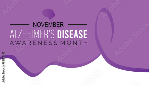 National Alzheimer's disease awareness month is observed every year on November. Medical Healthcare Awareness concept. background, placard, banner template Vector illustration design.
