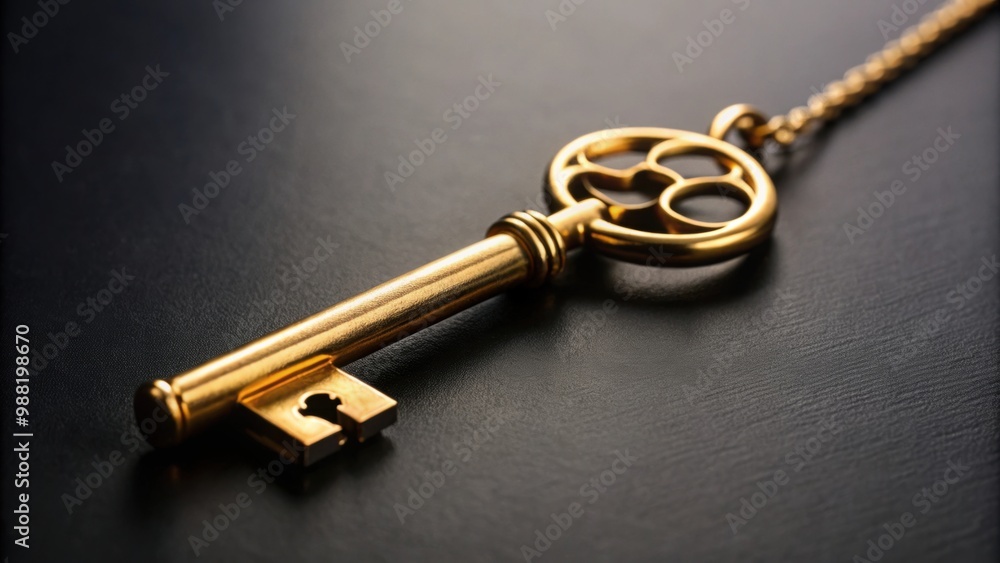 Gold key pendant on black background, jewelry, pendant, key, gold, chain, black, luxury, necklace, accessory, fashion Gold key pendant on black background, jewelry, pendant, key, gold, chain, black, luxury, necklace, accessory, fashion