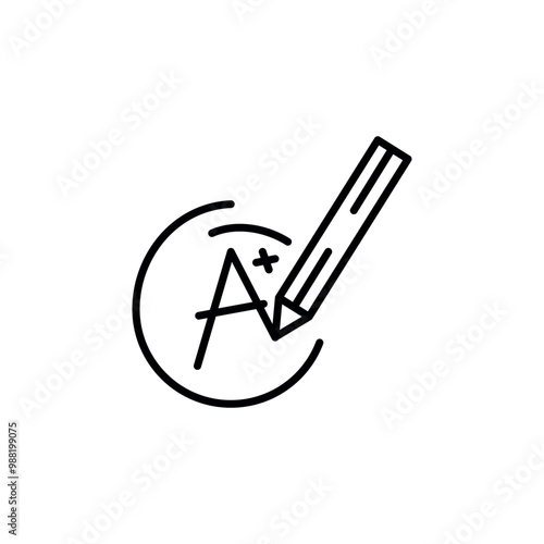 A grade icon. Simple A grade icon for social media, app, and web design. Vector illustration