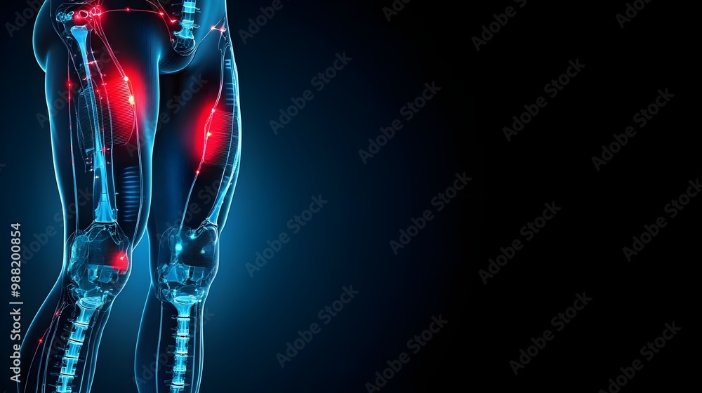 Human body with highlighted joints and muscles Human body with highlighted joints and muscles