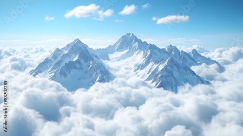 Wallpaper Mural Majestic mountains above the clouds Torontodigital.ca