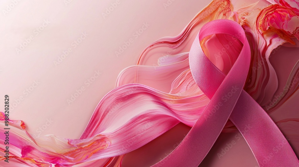Hopeful Pink Ribbon Background for Cancer Awareness Campaigns Hopeful Pink Ribbon Background for Cancer Awareness Campaigns