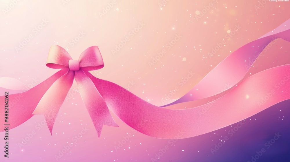 Calming Pink Gradient with Breast Cancer Awareness Emblem Calming Pink Gradient with Breast Cancer Awareness Emblem