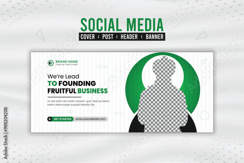 Business page cover design, Social media, Cover banner, Vector banner design template.